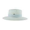 Pleated Trim Wide Brim C.C Boater Hat STH07