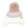 Baby Stripe Earflap C.C Yarn Pom Beanie BBHTC0097