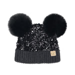 BABY Cluster Sequin Faux Fur Double Pom C.C Beanie BBHTE0012