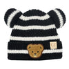 BABY Striped Teddy Bear Double Pom C.C Beanie BBHTS4428