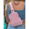 Double Pocket Solid Sling Bag C.C Belt Bag BGS4389