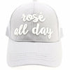 Rose All Day Embroidered High Ponytail CC Ball Cap BT10-RAD