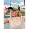 Tri-Color Stone Washed Cross Criss Cross High Pony C.C Ball Cap BT781