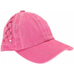 Basket Woven Criss-Cross High Ponytail CC Ball Cap BT922