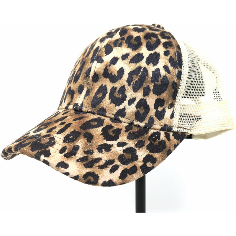 Leopard Print High Ponytail CC Ball Cap BT44