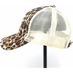 Leopard Print High Ponytail CC Ball Cap BT44