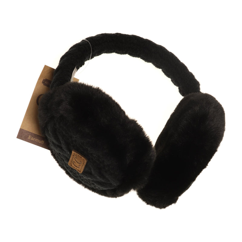 Cable Knit Faux Fur Earmuff EM3661