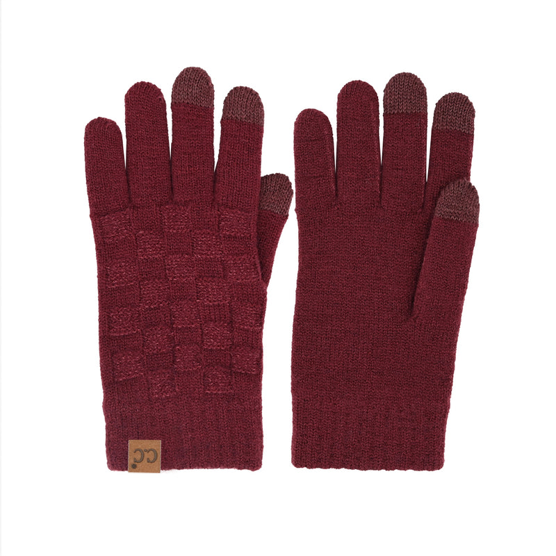 Woven Checkered Texture C.C Gloves GLC0094