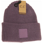 Solid Ribbed CC Beanie with Rubber Patch HAT7007