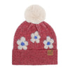 Daisy Contrast Faux Fur Pom C.C Beanie HTC0079