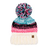 Multi Color Chunky Yarn C.C Pom Beanie HTC0082