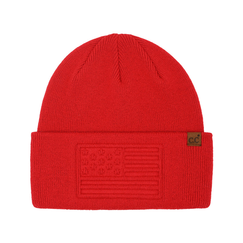 Unisex Embossed 3D American Flag C.C Beanie HTC0119