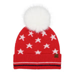 American Stars and Sriped Faux Fur Pom C.C Beanie HTC0120