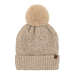 Chain Link Knitted C.C Matching Pom Beanie HTE0102