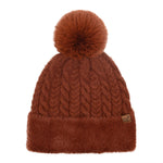 Cable Knit Fur Cuff C.C Pom Beanie HTE0107