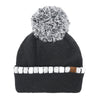 Neutral Horizontal Stripe Cuffed C.C Pom Beanie HTE0121