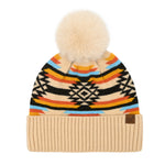 Aztec Patterned C.C Pom Beanie HTE0127