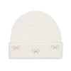 Pearl Bow Embellished Cuff C.C Beanie HTE0148