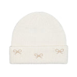 Pearl Bow Embellished Cuff C.C Beanie HTE0148