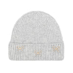 Pearl Bow Embellished Cuff C.C Beanie HTE0148