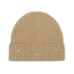 Pearl Bow Embellished Cuff C.C Beanie HTE0148