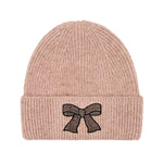 Rhinestone Ribbon Bow Embellishment C.C Beanie HTE0150