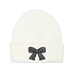 Rhinestone Ribbon Bow Embellishment C.C Beanie HTE0150