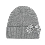 Rhinestone Bow Cuff C.C Beanie HTE0151