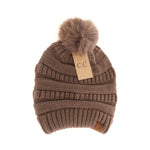 Super Soft Matching Fur Pom C.C Beanie HAT7002