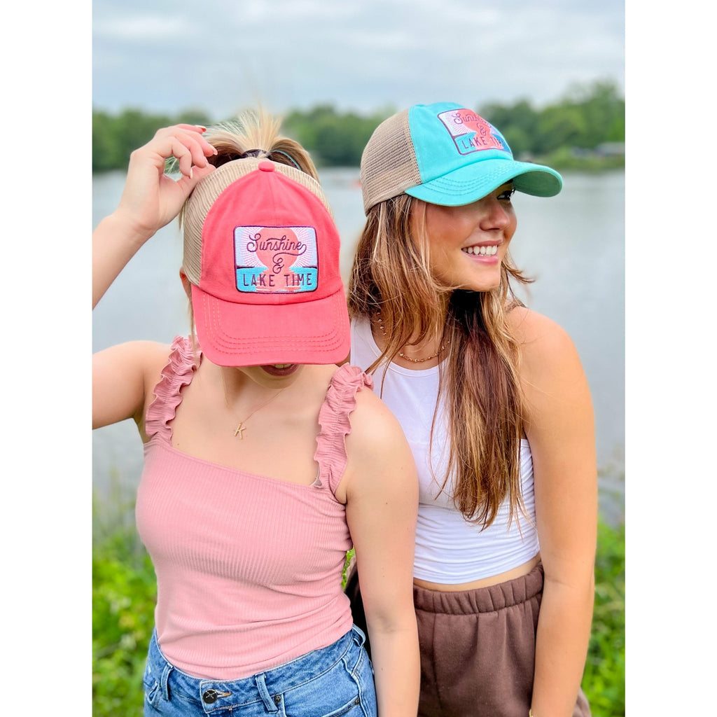 Embroidered Sunshine & Lake Time Patch C.C High Pony Criss