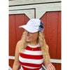 American Flag Criss Cross High Pony C.C Ball Cap BTB8060