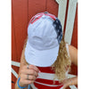 American Flag Criss Cross High Pony C.C Ball Cap BTB8060