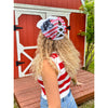 American Flag Criss Cross High Pony C.C Ball Cap BTB8060