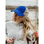 Washed Mesh Back High Pony CC Ball Cap BT12