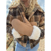 Suede C.C Mitten with Faux Fur Cuff MTE4491