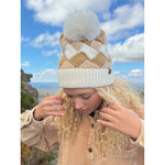 Chunky Weaved Faux Fur C.C Pom Beanie HTC0100