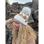 Chunky Weaved Faux Fur C.C Pom Beanie HTC0100