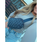 Denim Diamond Quilted C.C Belt Bag BGS4504