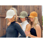 Corduroy Criss Cross High Pony CC Ball Cap BT937