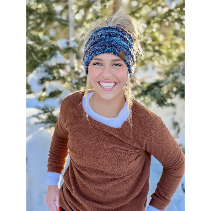 CC品質ニットMessy Bun帽子ビーニー カラー: ベージュ