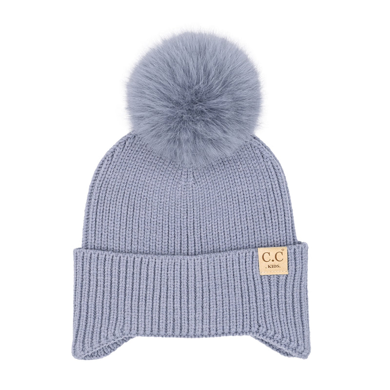 KIDS Ear Flap Pom C.C Beanie KDHTC0078