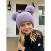 Kids Faux Fur Earflap Double Pom C.C Beanie KDHTE0108