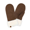 Suede C.C Mitten with Faux Fur Cuff MTE4491