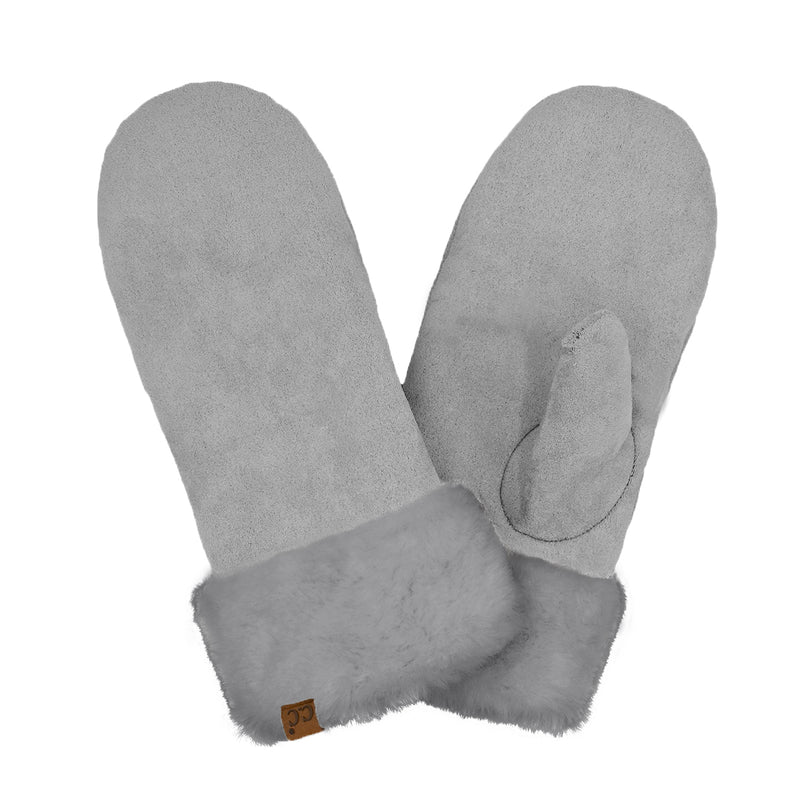 Suede C.C Mitten with Faux Fur Cuff MTE4491