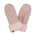 Suede C.C Mitten with Faux Fur Cuff MTE4491