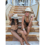 Two-Tone Open Crochet C.C Panama Sun Hat PNC0006