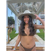 Two-Tone Open Crochet C.C Panama Sun Hat PNC0006