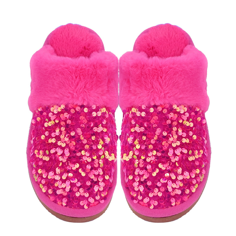 Sequin Faux Fur C.C Slippers SPE0012