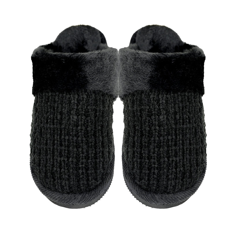 Waffle Knit Faux Fur C.C Slippers SPE0032