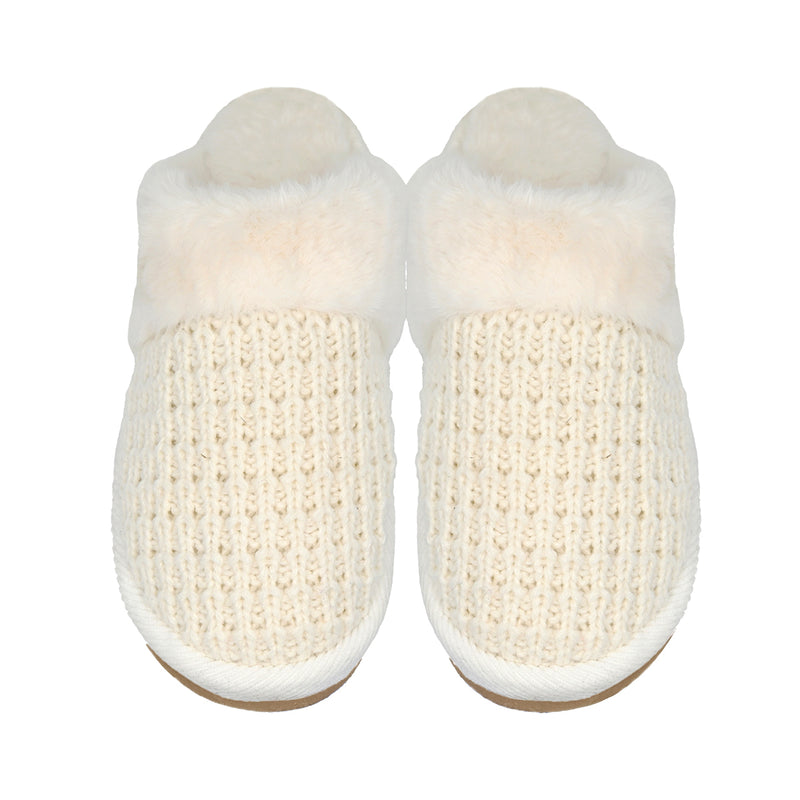 Waffle Knit Faux Fur C.C Slippers SPE0032